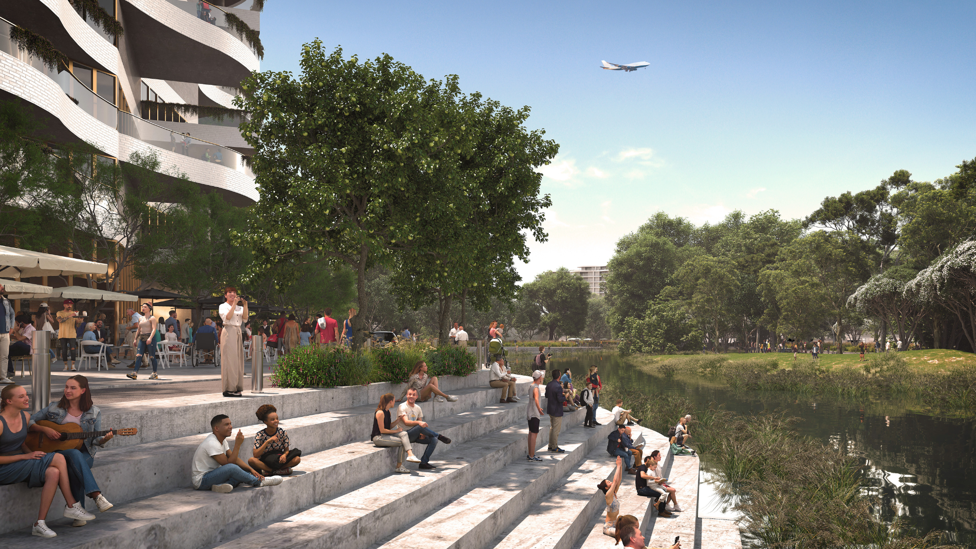 Artist impression of Bradfield Sydney's promenade 