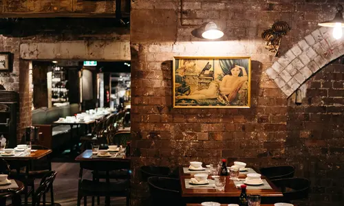 Interior restaurant decor at Mr Wong