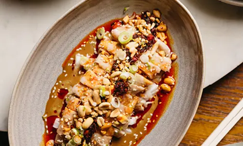 Aerial view of popular modern Cantonese dish served at Mr Wong