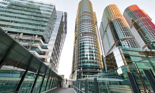 International Towers Barangaroo towering over walkway