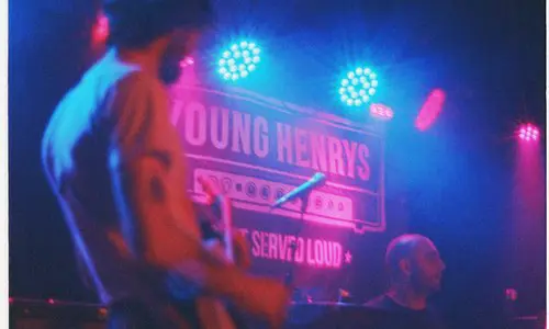 Band on stage at Young Henrys, a craft brewery and tasting bar