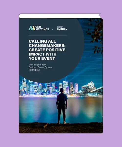 Skift ebook cover book image of an individual looking across at the Sydney city landscape