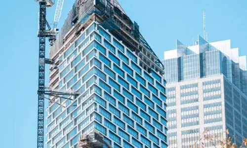 CBD Skyscraper office building during construction