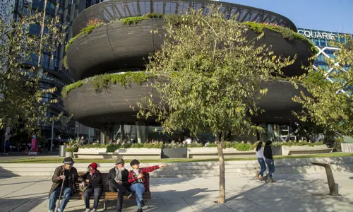 People On Park Bench Barangaroo House 