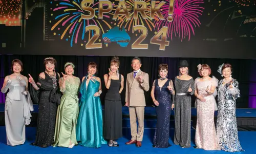 group of people on stage at the Diana Japan Incentive 2024 